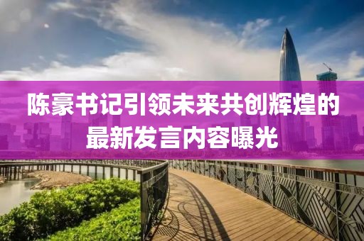 陈豪书记引领未来共创辉煌的最新发言内容曝光