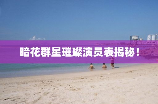 暗花群星璀璨演员表揭秘！