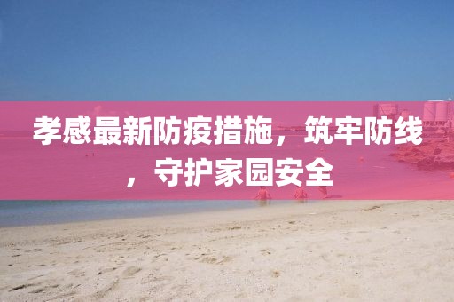 孝感最新防疫措施，筑牢防线，守护家园安全