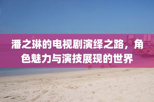 潘之琳的电视剧演绎之路，角色魅力与演技展现的世界