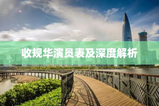收规华演员表及深度解析
