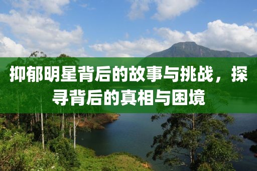 抑郁明星背后的故事与挑战，探寻背后的真相与困境