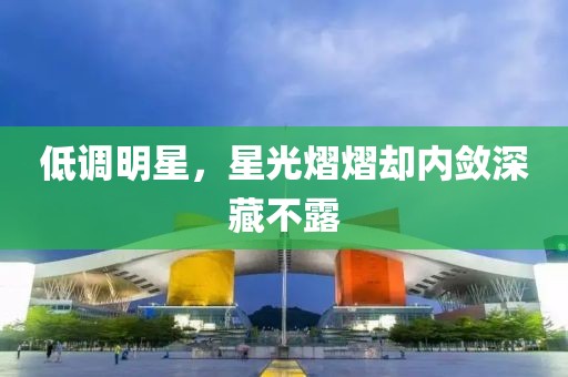 低调明星，星光熠熠却内敛深藏不露