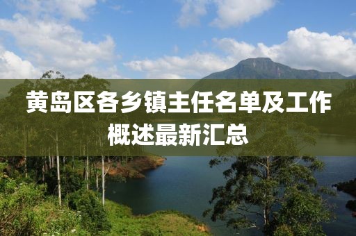 黄岛区各乡镇主任名单及工作概述最新汇总