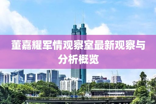 董嘉耀军情观察室最新观察与分析概览