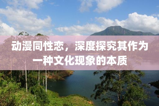 动漫同性恋，深度探究其作为一种文化现象的本质