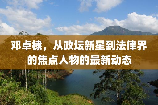 邓卓棣，从政坛新星到法律界的焦点人物的最新动态