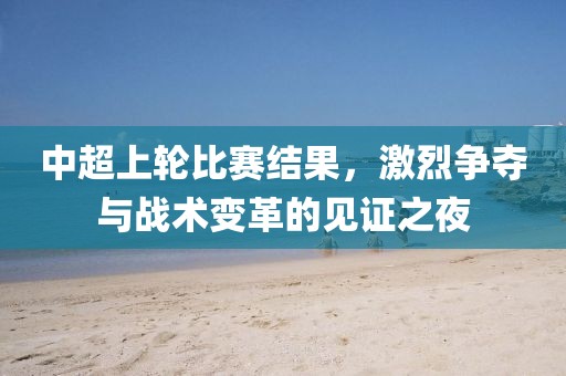 中超上轮比赛结果，激烈争夺与战术变革的见证之夜