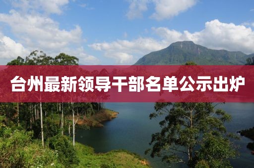 台州最新领导干部名单公示出炉