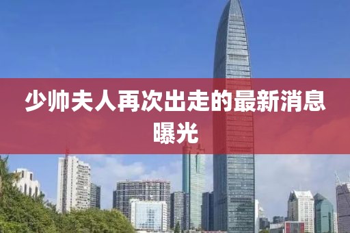 少帅夫人再次出走的最新消息曝光