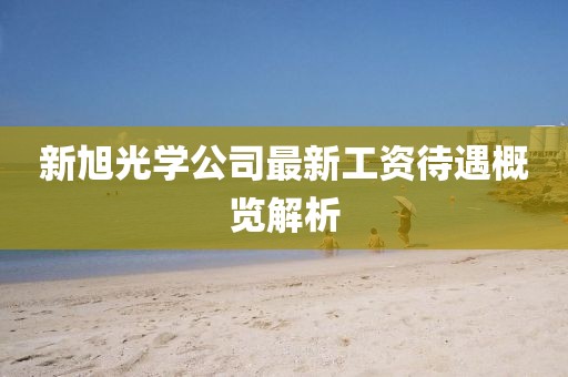 新旭光学公司最新工资待遇概览解析