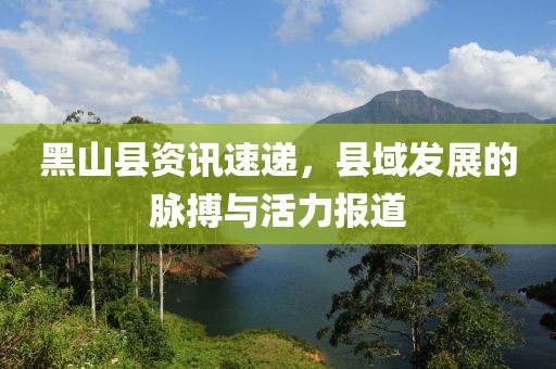 黑山县资讯速递，县域发展的脉搏与活力报道