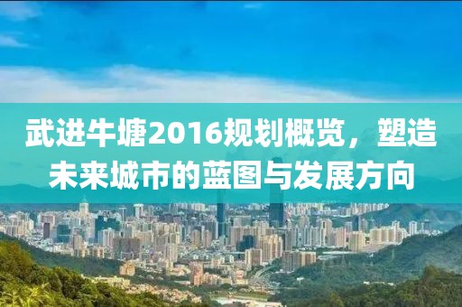 武进牛塘2016规划概览，塑造未来城市的蓝图与发展方向