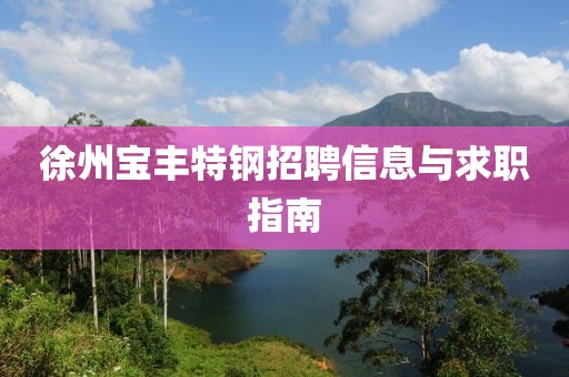 徐州宝丰特钢招聘信息与求职指南
