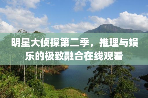 明星大侦探第二季，推理与娱乐的极致融合在线观看