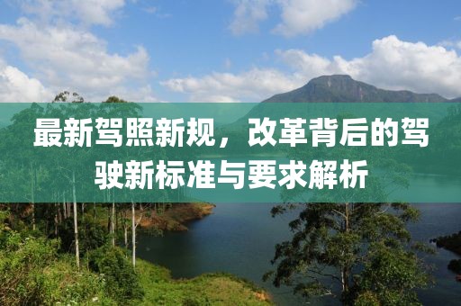 最新驾照新规，改革背后的驾驶新标准与要求解析