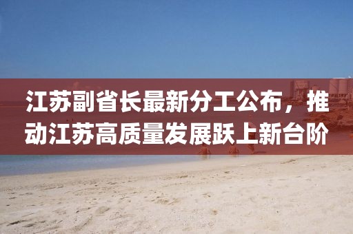 江苏副省长最新分工公布，推动江苏高质量发展跃上新台阶