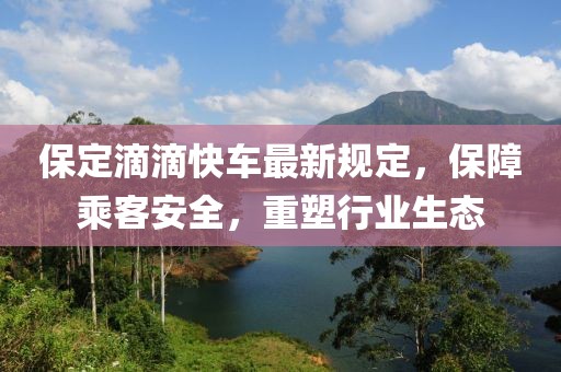 保定滴滴快车最新规定，保障乘客安全，重塑行业生态