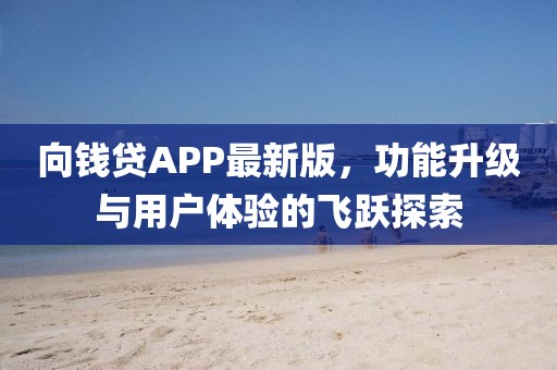 向钱贷APP最新版，功能升级与用户体验的飞跃探索