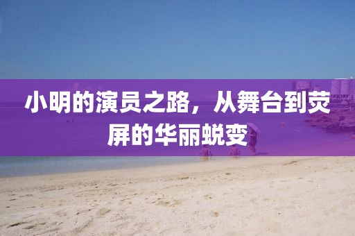 小明的演员之路,从舞台到荧屏的华丽蜕变