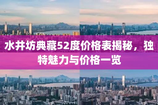 水井坊典藏52度价格表揭秘,独特魅力与价格一览