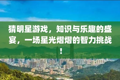 猜明星游戏,知识与乐趣的盛宴,一场星光熠熠的智力挑战!