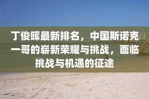 丁俊晖最新排名，中国斯诺克一哥的崭新荣耀与挑战，面临挑战与机遇的征途